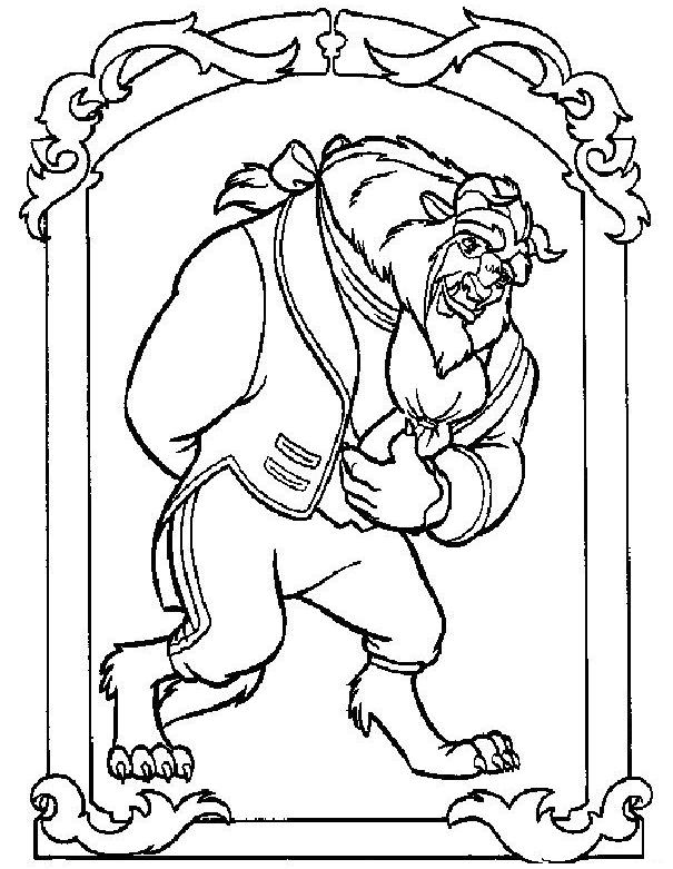 coloriage portrait de la bete